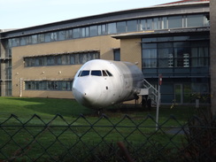 P2018DSC06555	A grounded plane body outside Tresham College in Kettering.
