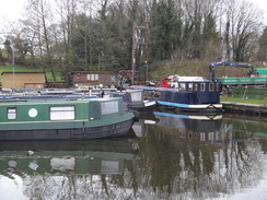P2019DSC08863	Moored boats on the approach to the A675 at Riley Green.