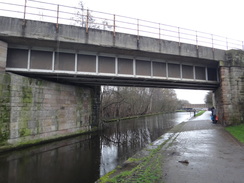 P2019DSC09013	 railway bridge over the canal in Wigan.