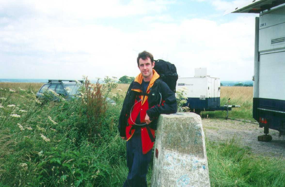 Myself standing at the trig point on Walbury Hill - Berkshire's highest point.