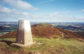 Eildon North Hill viewed from the Trig point on Eildon Mid Hill.